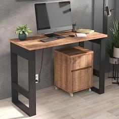Imagem de Escrivaninha Industrial com Armário Baixo Foscarini Preto/solanum