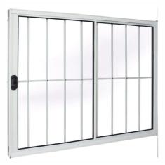 Imagem de Janela 2 folhas 1,00x1,50 com grade no alumínio branco