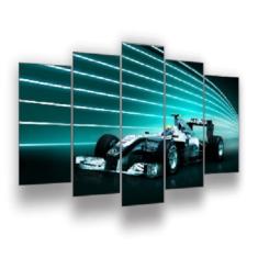 Imagem de Quadro Decorativo Mosaico 5 Peças Mod291 Carro  Luzes