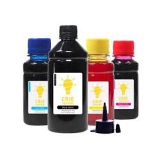 Imagem de Kit 4 Tintas para Epson L655 Premium Crie Sempre Black 500ml Coloridas 100ml Corante