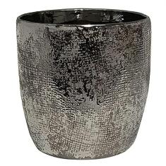 Imagem de VASO DE CERAMICA PRATA 14CM X 14CM X 13,5CM
