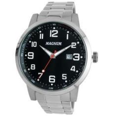 Relógio Magnum Masculino Cronógrafo MA33102Q Pulseira Aço Prata