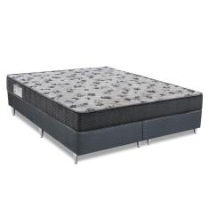 Imagem de Conjunto Cama Box Colchão Iso D33 Queen Size  Ortobom Grafite/Branco
