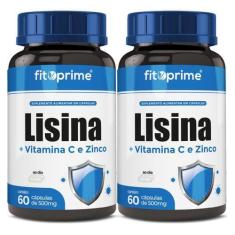 Imagem de Kit 2 Cloridrato De Lisina + Vitamina C E Zinco 60 Cápsulas Fitoprime