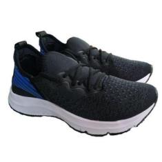 Imagem de Tênis Masculino Original Confortável Preto + Azul Academia Caminhada Esporte Leve-Masculino