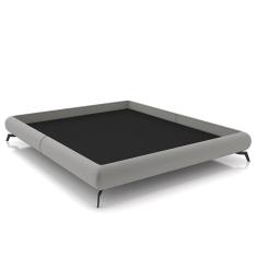 Imagem de Cama Queen Base Box 158x198cm Pés de Ferro Cold P02 Veludo Cinza - Mpozenato