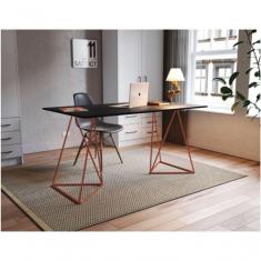 Imagem de Mesa Escritório Escrivaninha Bela Vista Cobre Tampo Preto5