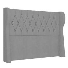 Imagem de Cabeceira Casal Queen Cama Box 160cm Malva I02 Veludo Cinza - Mpozenat