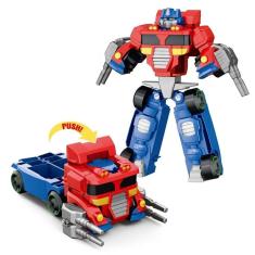 Imagem de Boneco Robô Transforma em Caminhão 2 em 1 Vermelho e Azul L015-65 - Dorémi