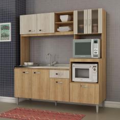 Imagem de Cozinha Compacta Tati Fellicci Carvalho/Blanche