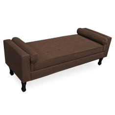 Imagem de Recamier Baú Namoradeira 120cm Felix Suede Marrom - Montanaris Decor