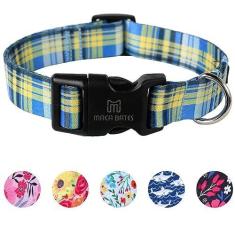 Imagem de Maca Bates Designer Xadrez Bonito Cachorro Coleira Azul Coleira Dobby Coleiras para Menina e Menino Feminino Masculino Para Perros Chihuahua Pitbull Presente de Aniversário para Filhotes Pequenos,