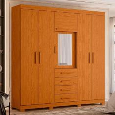 Imagem de guarda-roupa casal com espelho virtus 6 pt 4 gv cinamomo