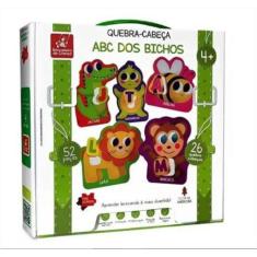 Imagem de Quebra Cabeça Madeira Abc Dos Bichos 52 Pcs
