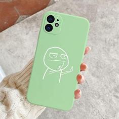 Imagem de Capa de telefone engraçada para iphone 11 12 13 pro max mini capas de dedo médio para iphone 7 8 plus x xr xs max capa traseira macia, matcha verde t2622, para iphone 11