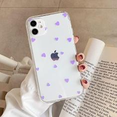 Imagem de Capa de telefone para iphone 11 pro max 12 13 mini 7 8 plus x xr xs max transparente bonito dos desenhos animados amor coração macio tpu capa móvel, t7, para iphone12mini