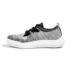 Imagem de LUCKY STEP Tênis feminino sem cadarço casual de malha confortável tênis elástico respirável para treino, Preto/branco, 35