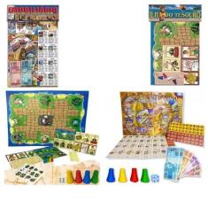 Imagem de 02 Jogos De Tabuleiro Educativo (Banco Imobiliário + Ilha Do Tesouro)