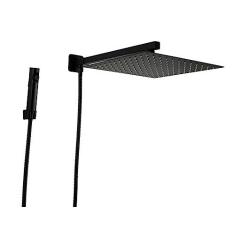 Imagem de Ducha Chuveiro Inox 304 30x30 cm Preto Fosco com Ducha Manual em ABS