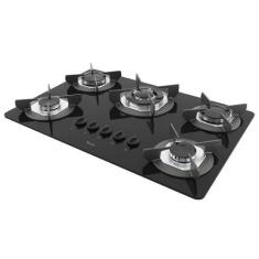 Imagem de Cooktop Terim Safe Ferro Fundido 5 Bocas Tripla Chama GLP, Preto, Bivo