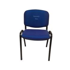 Imagem de cadeira prisma iso desmontável estofado  para recepção igreja recepção escritório cor azul