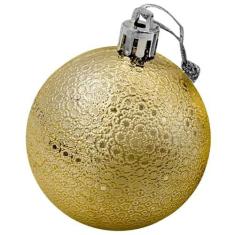 Imagem de Kit 24 Bolas Enfeite Natalino Árvore Natal 70mm Dourado