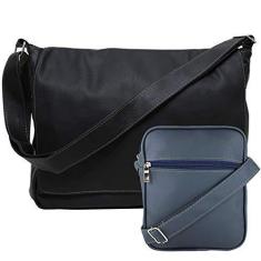 Imagem de Kit Bolsa Pasta Carteiro Masculina Tiracolo E Shoulder Bag