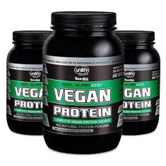 Imagem de Kit 3 Vegan Protein 900g Proteína vegetal Unilife Morango