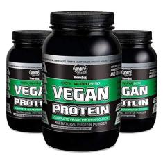 Imagem de Kit 3 Vegan Protein 900g Proteína vegetal Unilife Morango