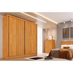 Imagem de Guarda Roupa Casal 2 Portas De Correr E 4 Gavetas Galati Peroba - Europa