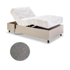 Imagem de Cama Solteiro Centauro Linho Grafite 97x205x64 cm Pilati