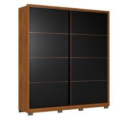 Imagem de Guarda Roupa Casal Belga 2 Portas Deslizantes Nogueira-preto Prime Tx Com Pés - Demartêz Nogueira-preto Prime Tx