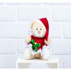 Imagem de Pelucia natalina urso vestido com lese - 12 cm - CKD CONFECÇÕES, Peluc
