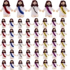 Imagem de AKFAHOIF Bonecos pequenos de Jesus, mini estatuetas de Jesus a granel, figuras de Jesus minúsculas multicoloridas, estatuetas em miniatura para esconder e buscar presentes religiosos para recheios de