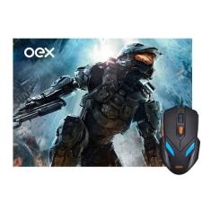 Imagem de Combo Gamer Mouse 7 Cores + Mousepad Oex Mc100 - 2400Dpi