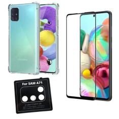 Imagem de Capa Case Capinha Antiqueda + Película 3D Nano Blindada + Película Câmera Compatível Samsung Galaxy A71