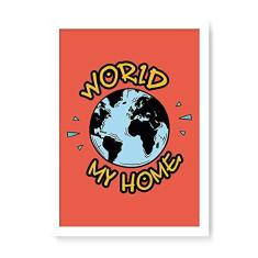 Imagem de Arte Maníacos Quadro Decorativo World My Home - 23x16,25cm (Moldura em laca )