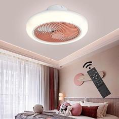 Imagem de Ventilador de teto com iluminação Lâmpada de teto LED regulável de 50W com ventilador e controle remoto Lâmpada de teto ultra silenciosa branca redonda com ventilador para quarto e sala
