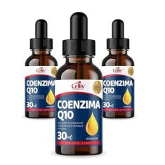 Imagem de 3x Coenzima Q10 (Ubiquinona) em Gotas Sabor Menta 30ml Celliv