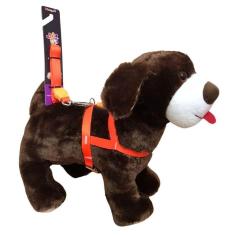 Imagem de Coleira peitoral de seda neon laranja nº 5 - nicapet com guia