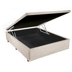 Imagem de Cama Box Baú Casal Sintético Gold Bege Com Pistão A Gás - 138x188x41