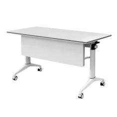 Imagem de Mesas de Conferência Mesa Dobrável De Madeira Para Reuniões De Escritório, Mesa De Conferência De Armazenamento Portátil Mesa De Treinamento Para Seminários Com Estrutura Resistente E Rodas De 360 ​​°