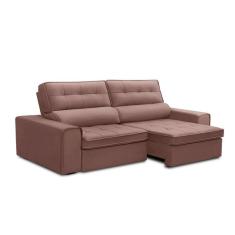 Imagem de Sofá 5 Lugares Retrátil e Reclinável Ravena Veludo Rosê