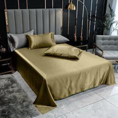 Imagem de Lençol Superior Casal Padrão Com 2 Fronhas Cetim Seda Cobre - Confecçõ