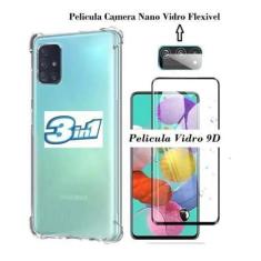 Imagem de Kit Capa Capinha + Pelicula Vidro 3d + Pelicula Câmera Para Samsung Ga