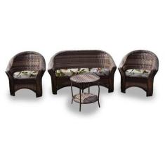 Imagem de Conjunto De Sofá Fibra Sintética Bali - 1 Sofá 2L + 2 Poltronas + 1 Me