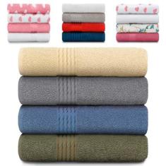 Imagem de Jogo de Toalhas 4 Peças - Rosto Felpuda 100% Algodão Prisma - Emcompre