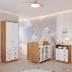 Imagem de Quarto de Bebê Completo com Berço Americano Uli Guarda Roupa 2 Portas 