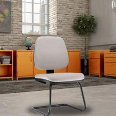 Imagem de Kit 02 Cadeiras Para Escritório Job L02 Fixa Linho Bege - Lyam Decor