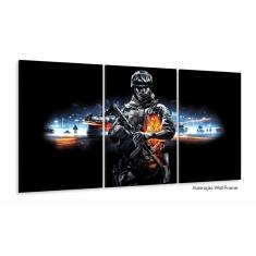 Imagem de Quadro Decorativos Battlefield Com 120x60 3 peças sala m02